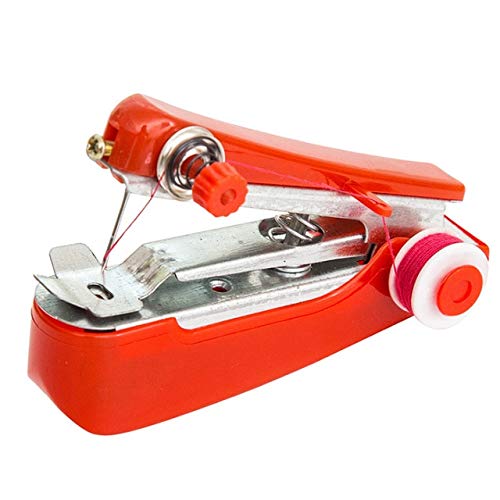 手縫いマシン 1ピーミニミシンマシン針仕事コードレスハンドヘルド服便利な携帯用ミシン手仕事ツールアクセサリー ハンドヘルドミシン機 (Color : Red)