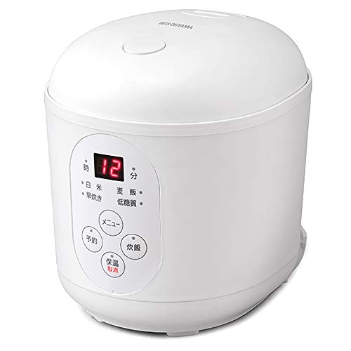 アイリスオーヤマ 炊飯器 小型 0.5合~1.5合 一人暮らし ひとり暮らし用 1人 無洗米 白米 早炊き 麦飯 低糖質 RC-MF15-W ホワイト