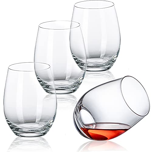 タンブラー クリスタルガラス クリア 350ml ワイングラス 赤/白ワイン シャンパン ジュース グラス ロックグラス 4個セット