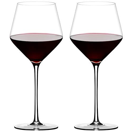 【匠の技】ワイングラス ブルゴーニュ 赤ワイン クリスタルワイングラス 高級感溢れたプレゼント 460ml ハンドメイド 100%鉛フリー 上質な吹きガラスならではクリアさ 薄さ 軽い オリジナル ギフト 化粧箱 2個入 1033