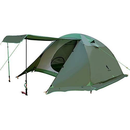 GeerTop 2-4人用 4シーズンテント 二重層構造 PU5000MM 大型 防水 軽量 前室 ファミリー 家族 旅行 バックパック キャンプ ハイキング アウトドア 簡単セットアップ