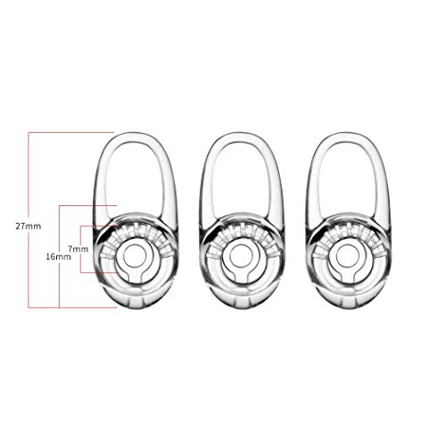 Glazata シリコン製イヤーキャップ イヤーピース 耳かけ型 PLANTRONICS M70 Explorer 500 と M90 QCY ワイヤレス ヘッドセット等のイヤホンに対応 落ち防止 イヤーチップ Mサイズ 3個セット 「透明」