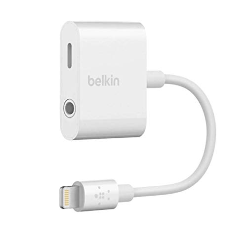 Belkin ライトニング・3.5mmオーディオ デュアルアダプター iPhone 13 mini / Pro / Pro Max / 12 / SE / 11 / XR 対応 MFi認証 イヤホン・充電同時可 RockStar ホワイト F8J212BTWHT-A