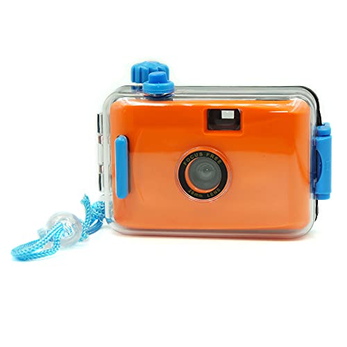 フィルムカメラ 135フィルムカメラ 35mmフィルム使用 フォーカスフリー 再利用可能 水中防水カメラ (オレンジ)