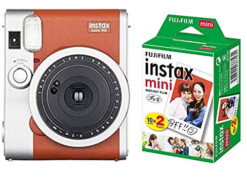 インスタントカメラ チェキ instax mini90 チェキ ネオクラシック ブラウン＆フイルム20枚（2P）