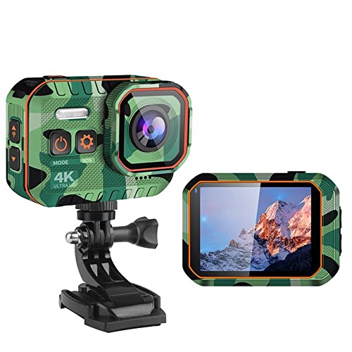 HDスポーツカメラ 振動防振オートバイアクションカメラ4K HDヘルメットカメラ運転レコードカーリモコンカメラレコーダースキーWiFiレコーダー (Color Name : Green Camera, Sd Card Memory : None)