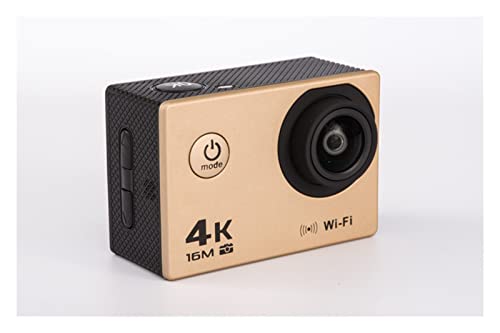 HDスポーツカメラ 4Kスポーツカメラ屋外防水エクストリームスポーツ DV HDカメラのWiFi水中カメラ (Color : Golden)