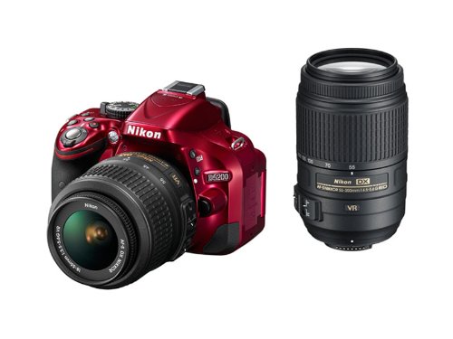 Nikon デジタル一眼レフカメラ D5200 ダブルズームキット AF-S DX NIKKOR 18-55mm f/3.5-5.6G VR/ AF-S DX NIKKOR 55-300mm f/4.5-5.6G ED VR レッド D5200WZRD