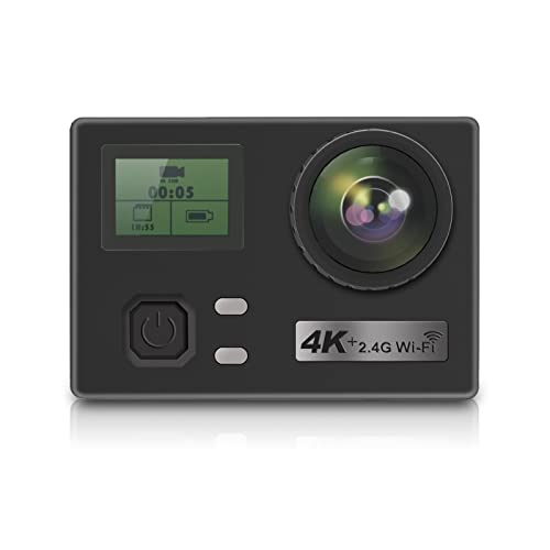アクションカメラ時間の経過 新しい防水アクションカメラ4K、屋外カメラ水中ダイビングカメラアクションカメラ、自転車レコーダー2.0インチ hタッチスクリーン (Color : Black (no WIFI), Size : Medium)