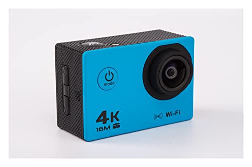 アクションカメラ 4Kスポーツカメラ屋外防水エクストリームスポーツ DV HDカメラのWiFi水中カメラ (Color : Blue)