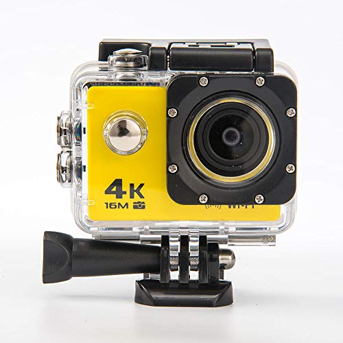 アクションカメラ 4K HD防水スポーツカメラ屋外ビデオカメラダイビング DVカメラスポーツビデオカメラ (Color : Yellow, Size : Small)
