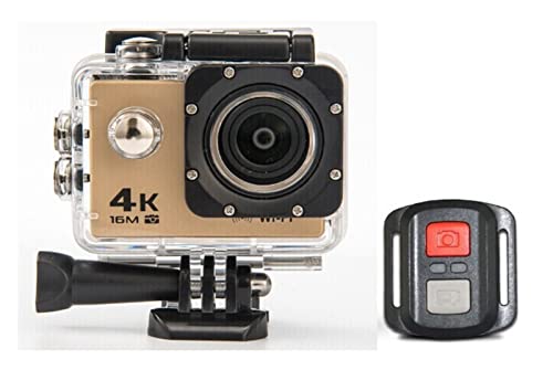 アクションカメラ スポーツ DV4K防水カメラ2.4GリモコンWiFi水中カメラ h屋外ビデオレコーダー (Color : Golden, Size : Small)