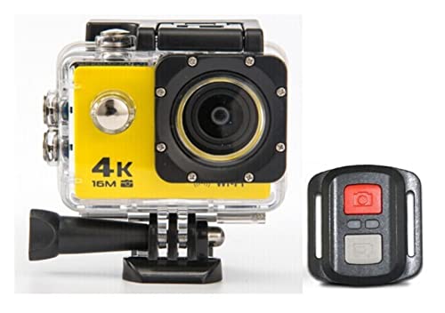 アクションカメラ スポーツ DV4K防水カメラ2.4GリモコンWiFi水中カメラ h屋外ビデオレコーダー (Color : Yellow, Size : Small)