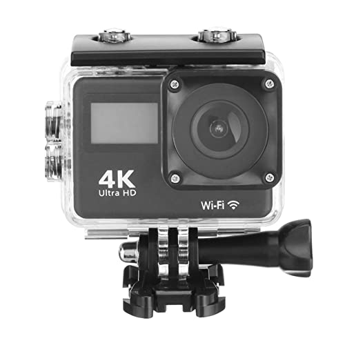アクションカメラ 4Kタッチデュアルスクリーンスポーツ DVリモコン屋外防水 hカメラダイビングカメラ (Color : Black, Size : Medium)