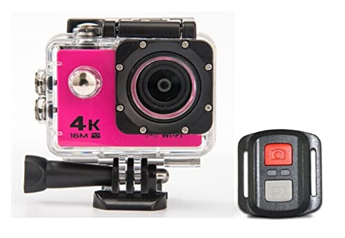 アクションカメラ スポーツ DV4K防水カメラ2.4GリモコンWiFi水中カメラ h屋外ビデオレコーダー (Color : Pink, Size : Small)