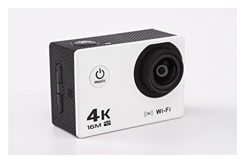 アクションカメラ 4Kスポーツカメラ屋外防水エクストリームスポーツ DV HDカメラのWiFi水中カメラ (Color : White)