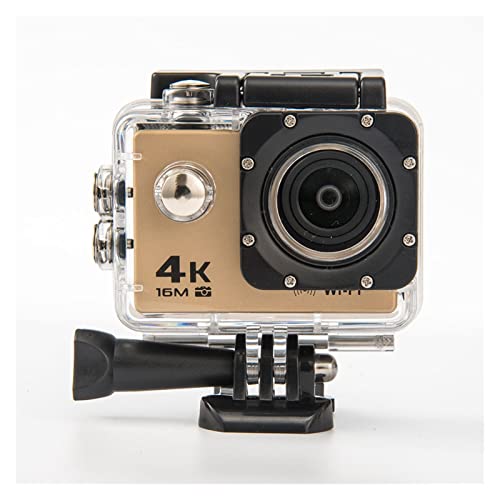 アクションカメラ 4K HD防水スポーツカメラ屋外ビデオカメラダイビング DVカメラスポーツビデオカメラ (Color : Golden, Size : Small)