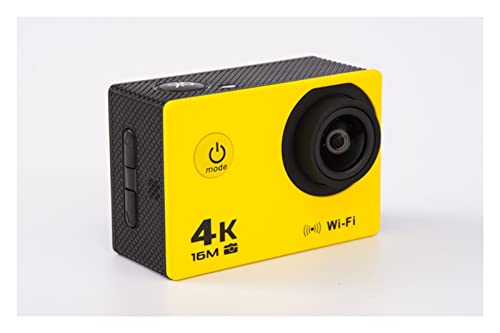 アクションカメラ 4Kスポーツカメラ屋外防水エクストリームスポーツ DV HDカメラのWiFi水中カメラ (Color : Yellow, Size : Small)