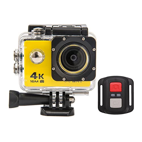 アクションカメラ 4K防水スポーツカメラビデオカメラWiFiビデオカメラ水中ビデオカメラ屋外スポーツ DVアクションカメラ (Color : Yellow, Size : Small)
