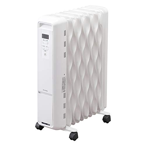 アイリスオーヤマ ウェーブ型オイルヒーター 温度調節可能 マイコン式 ホワイト 暖房