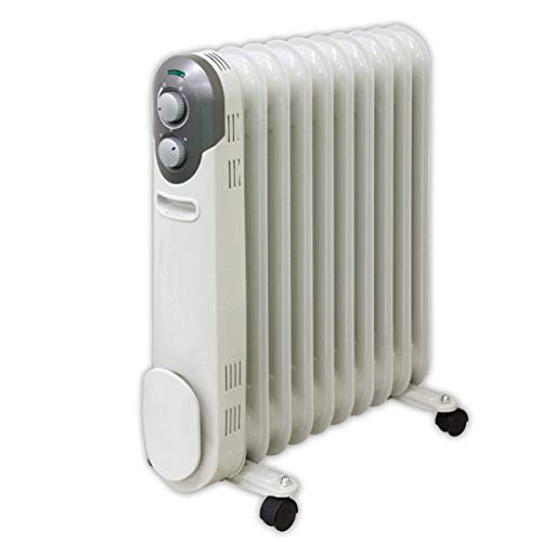 [山善] オイルヒーター(1200/700/500W 3段階切替式)(温度調節機能付) ホワイト DO-L124(W) [メーカー保証1年]