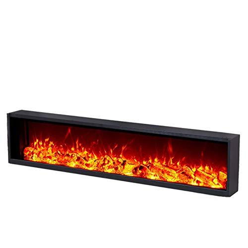 Home Electric Fireplace リモートの3Dログで耐久性のあるLEDの壁に取り付けられている、または陥凹電気暖炉のログの木の炎の効果 Independent Heater (Color : Black, Size : 120x18x36cm)