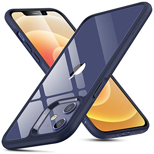 ESR iPhone 12 mini 用 ケース 5.4インチ 透明 9H背面 tpuバンパー 薄型 黄変防止 ブルー
