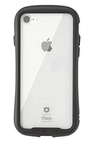 iFace Reflection iPhone SE(第3世代/第2世代)/8/7 ケース クリア 強化ガラス (ブラック)