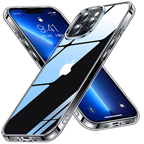 CASEKOO iPhone 13 Pro 用 ケース クリア 黄変防止 耐衝撃 米軍MIL規格 SGS認証 ストラップホール付き 6.1インチ カバー ワイヤレス充電対応 2022年新型 アイフォン 13 Pro 用 ケース(クリア)