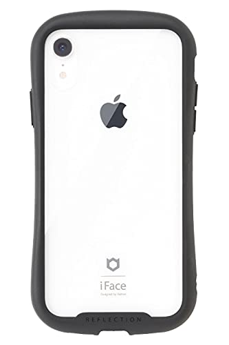 iFace Reflection iPhone XR ケース クリア 強化ガラス (ブラック)