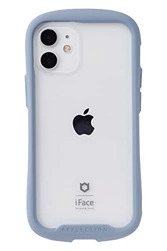 iFace Reflection iPhone 12 mini ケース クリア 強化ガラス (ペールブルー)