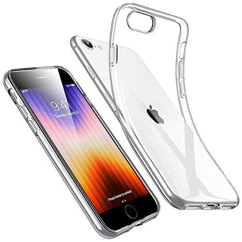 ESR iPhone SE ケース 2022 iPhone SE 第3世代/第2世代 iPhone SE2 iPhone8対応 クリアシリコンケース 薄型 柔軟 透明 TPU保護カバー 衝撃吸収 黄変しにくい クリア