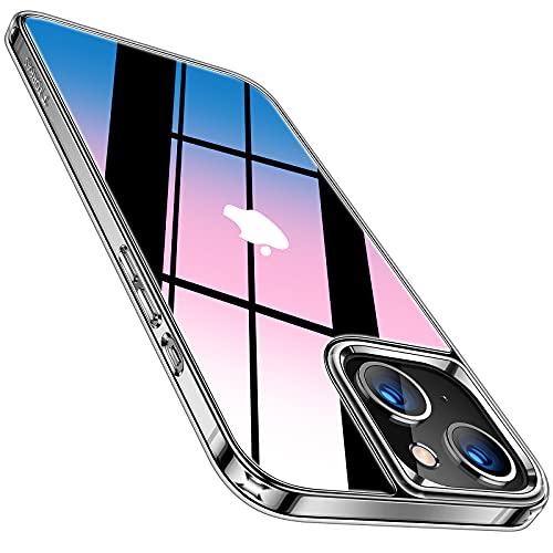 TORRAS 強化ガラス iPhone 13 mini 用 ケース 全透明 9H硬度 薄型 軽量 黄変なし TPUバンパー ストラップホール付き 傷防止 レンズ保護 2022年 5.4インチ アイフォン 13 ミニ 用 カバー クリア