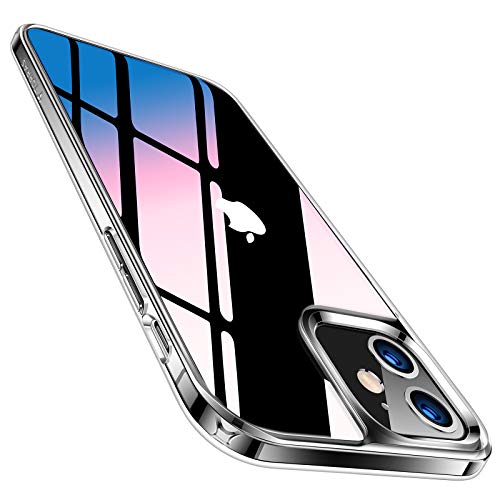 TORRAS 强化ガラス iPhone 12 用 ケース iPhone 12 Pro 用 ケース 強化保護 全透明 耐衝撃 倍黄変防止 9H硝子背面 TPUバンパー ストラップ穴付き アイフォン 12 12 Pro 用 カバー クリア
