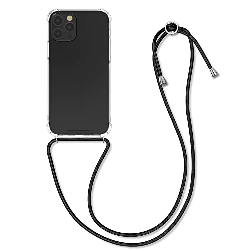 kwmobile 対応: Apple iPhone 12 / 12 Pro ケース - 首掛け スマホ 肩掛けケース ストラップ シリコン カバー 斜めがけ