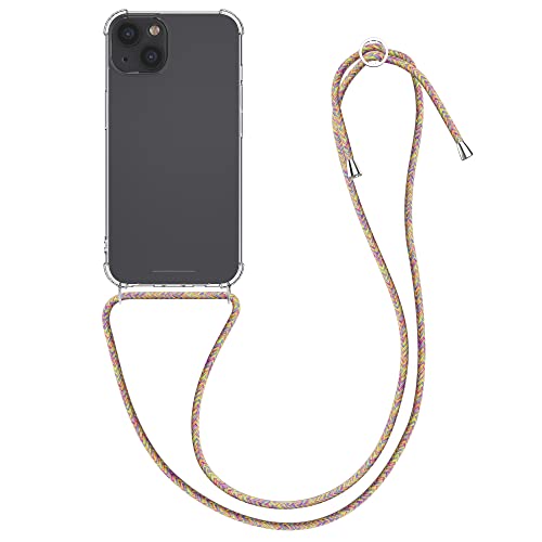 kwmobile 対応: Apple iPhone 13 ケース - 首掛け スマホ 肩掛けケース ストラップ シリコン カバー 斜めがけ