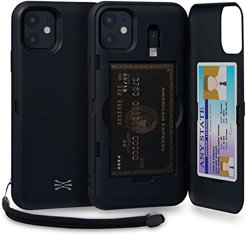TORU CX PRO iPhone 11 ケース カード 収納背面 3枚 カード入れ カバ― (ライトニング アダプタ, ストラップ, ミラー 含ま) - アイフォン11 用 - ブラック