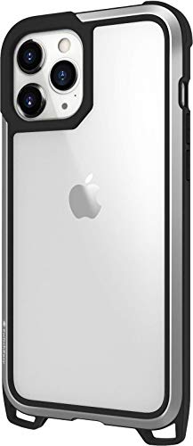 【SwitchEasy】 iPhone12Pro Max 対応 ケース 耐衝撃 クリア 携帯ケース アルミ フレーム 衝撃 吸収 薄型 透明 ハード タフ カバー クロスボディ ショルダー ストラップ/カラビナ 付き [ iPhone 12 Pro Max アイフォン12 Pro Max アイフォン12プロマックス 対応 ] Odyssey シルバー