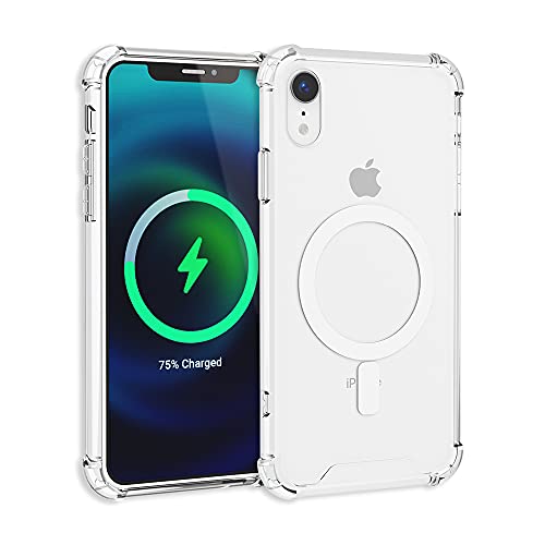TORU MX SLIM iPhone Xr ケースに対応するマグネット式の透明なカバ - Magsafe充電用に設計されたリストストラップ付きの透明な保護バンパーと黄変防止防止のハードカバ - クリスタルクリア
