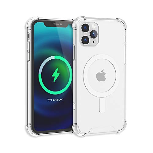 TORU MX SLIM iPhone 11 Pro ケースに対応するマグネット式の透明なカバ - Magsafe充電用に設計されたリストストラップ付きの透明な保護バンパーと黄変防止防止のハードカバ - クリスタルクリア