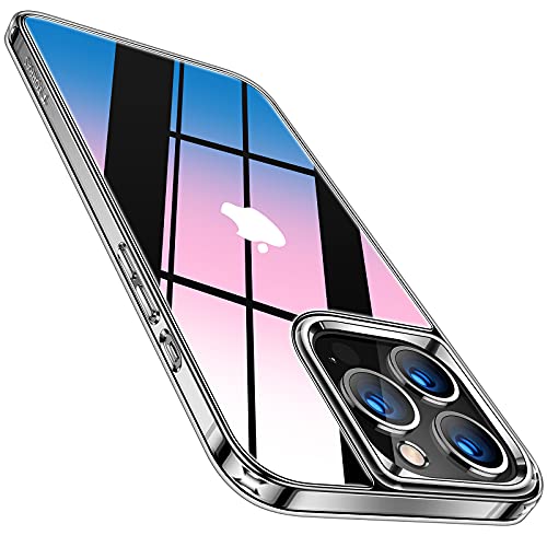 TORRAS 強化ガラス iPhone 13 Pro 用 ケース 全透明 9H硬度 日本製ガラス 薄型 黄変なし 耐衝撃 TPUバンパー ストラップホール付き レンズ保護 2021年6.1インチ アイフォン 13 Pro 用 カバー ダイヤクリア
