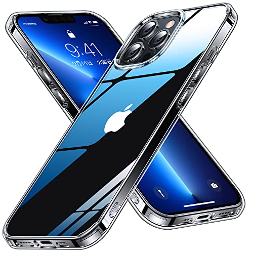 CASEKOO iPhone 13 Pro Max 用 ケース クリア 黄変防止 耐衝撃 米軍MIL規格 SGS認証 ストラップホール付き 6.7インチ カバー ワイヤレス充電対応 2022年新型 アイフォン 13 Pro Max 用 ケース(クリア)