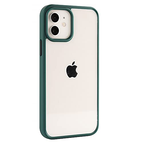 iphone12 ケース 人気 透明バックカバー シンプル アイフォン ケース (グリーン, iphone 12 Pro Max)