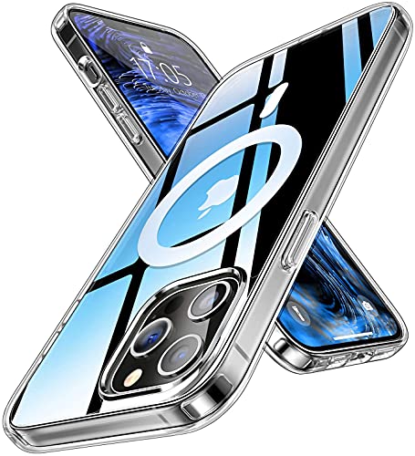 AOOMO MagSafe対応 iPhone12 用 ケース マグネット搭載 iPhone12Pro 用 ケース 6.1インチ 全透明 マグネット搭載 クリアケース 耐衝撃 すり傷防止 黄変防止 マグセーフ 用ケース アイフォン12 ケース