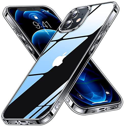 CASEKOO iPhone12 Pro 用 ケース iPhone12 用 ケース クリア 黄ばみ防止 耐衝撃 米軍MIL規格 耐久性 SGS認証 カバー ストラップホール付き ワイヤレス充電対応 2022年新型 アイフォン 12/12Pro 用 6.1 インチ ケース(クリア)