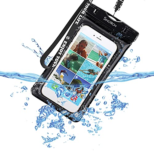 【在庫処分】スマホ用防水ケース 携帯電話防水バッグ 新しい環境保護材料TPU素材採用 国際 IPX8認定 7.2 インチ以下 iPhone 12mini 12シリーズ 11 Pro Max 水中 撮影 タッチ可 風呂 (黒い)