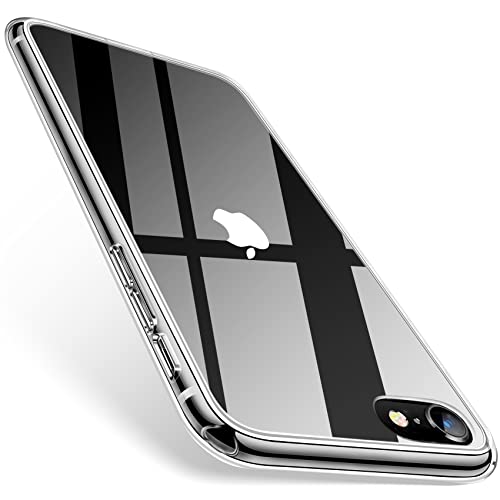 NIMASO ケース iPhone SE 3 / iPhone SE2 / iPhone 8/7 用 クリアカバー iphoneSE 第3世代/第2世代対応 強化ガラス背面 耐衝撃 傷防止 ワイヤレス充電対応 NSC22A435