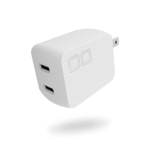 CIO NovaPort DUO 30W GaN充電器 ACアダプター コンセント 小型 USB type-c 2ポート QC3.0 PD対応 急速充電 タイプC iPhone スマホ タブレット (白)