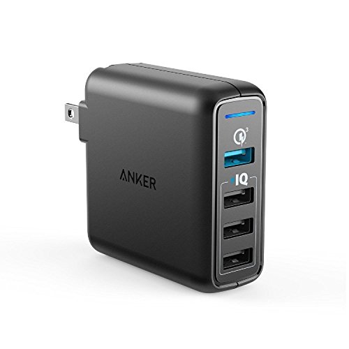 Anker PowerPort Speed 4 (4ポート 43.5W USB急速充電器)【PSE認証済 / PowerIQ搭載 / QC3.0対応 / 折たたみ式プラグ搭載】 iPhone, iPad, Galaxy S9, Xperia XZ1,その他Android各種対応