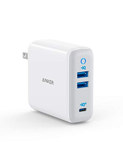 Anker PowerPort III 3-Port 65W（PD対応 3ポート USB-C 急速充電器）【PSE技術基準適合/Power Delivery対応/GaN(窒素ガリウム)採用/海外用 電源プラグ付属/PowerIQ 3.0搭載】iPhone、iPad、MacBook Air、Android各種、その他USB-C機器対応